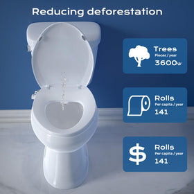 Clirass bidet seat dual nozzles for front and rear cleaning