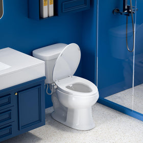 Clirass elongated toilet fit with tool-free installation for quick upgrading.