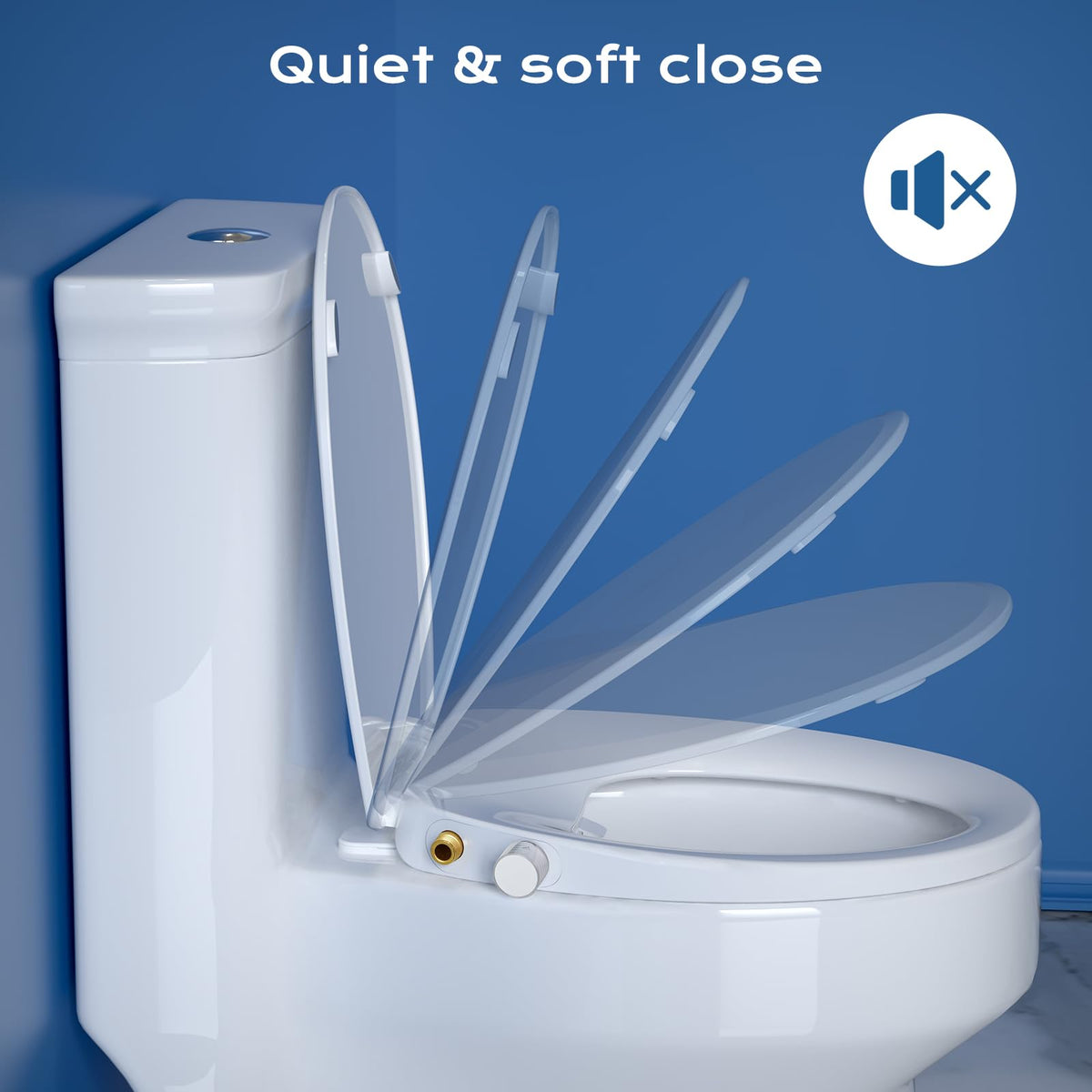 Clirass brass inlet provides durable water supply for bidet.