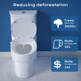 Clirass self-cleaning nozzle maintains hygiene for bidet use.