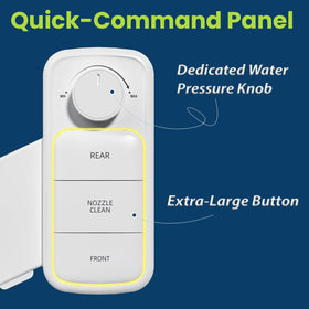 Clirass Ultra-Slim Bidet front-view showing large buttons for easy use
