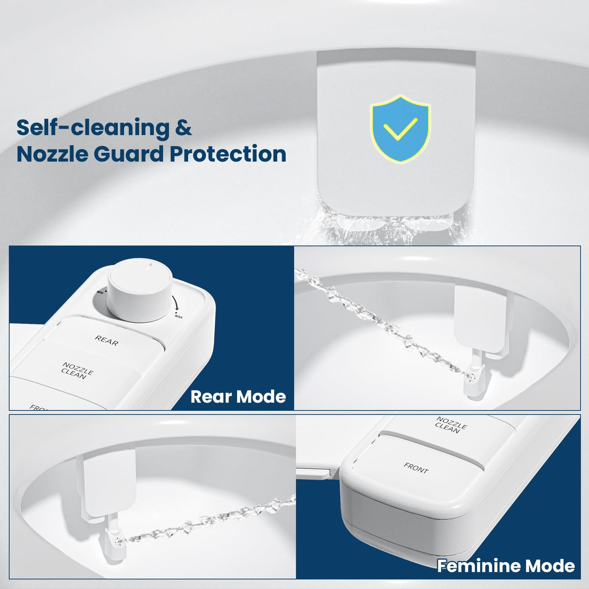 Clirass Ultra-Slim Bidet pressure-control knob for adjustable spray strength