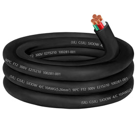 CLLOMAGY 10AWG SJOOW cable, 4-conductor, 10ft, ideal for welding setups and outdoor jobs