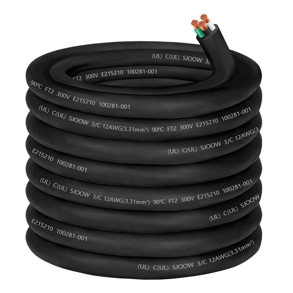 CLLOMAGY 12AWG SJOOW extension cable exterior view for outdoor durability