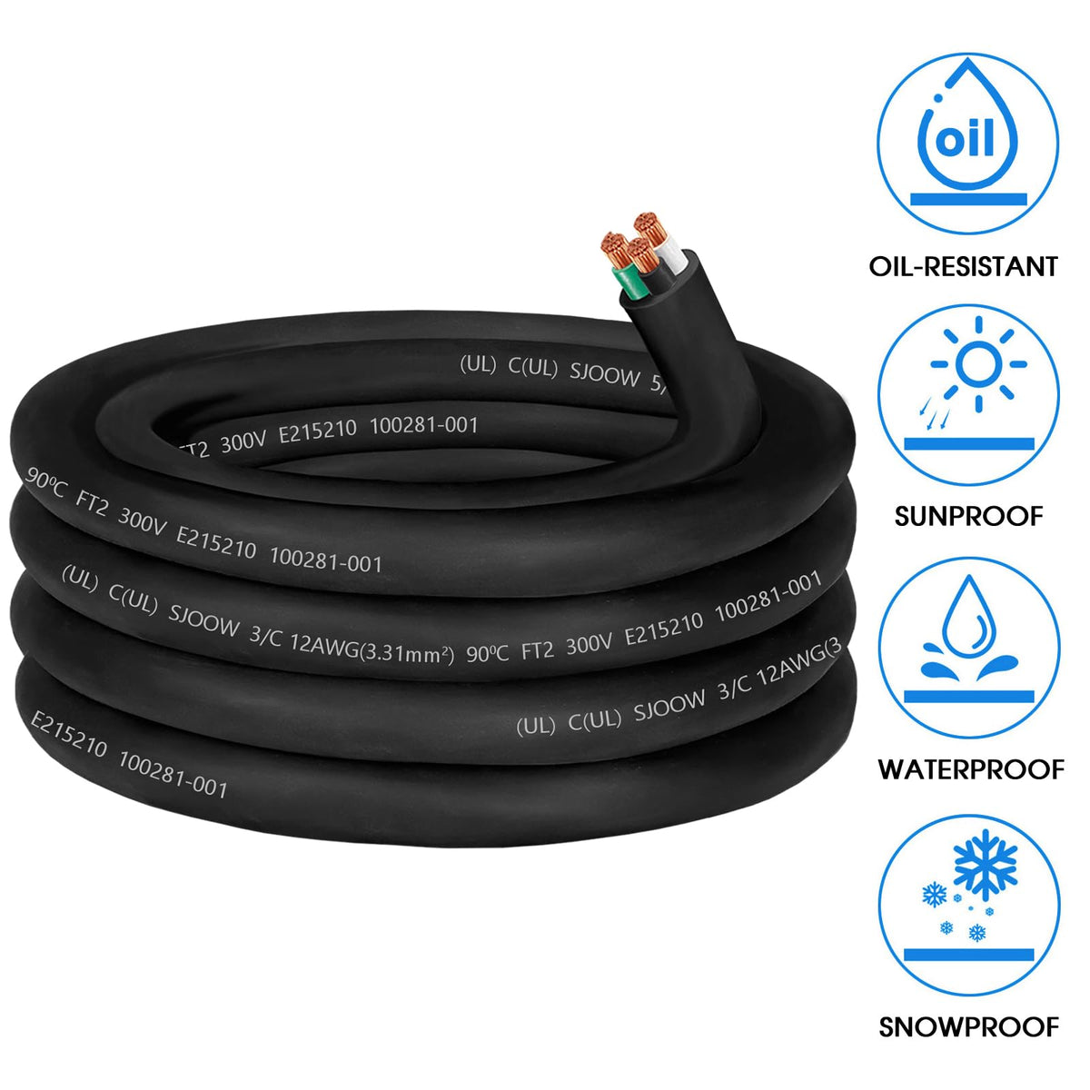 CLLOMAGY 25ft SJOOW cord powering outdoor pumps and lighting