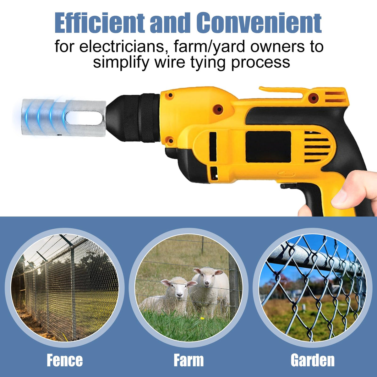Fencer work with CLLOMAGY EZ Twist Ties enabling faster tying on job sites.