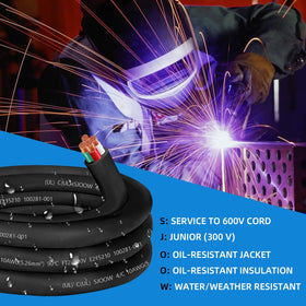 CLLOMAGY UL-listed 10AWG SJOOW power cord enhances safety and conductivity for heavy equipment