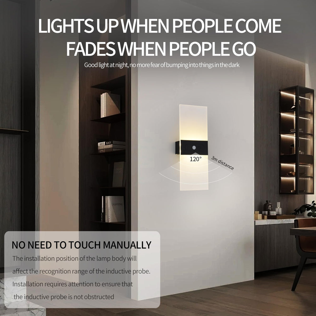 Clnutrieve rechargeable wall sconce bedside use provides convenient nighttime illumination