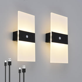 Clnutrieve rechargeable wall sconce front view provides soft ambient lighting