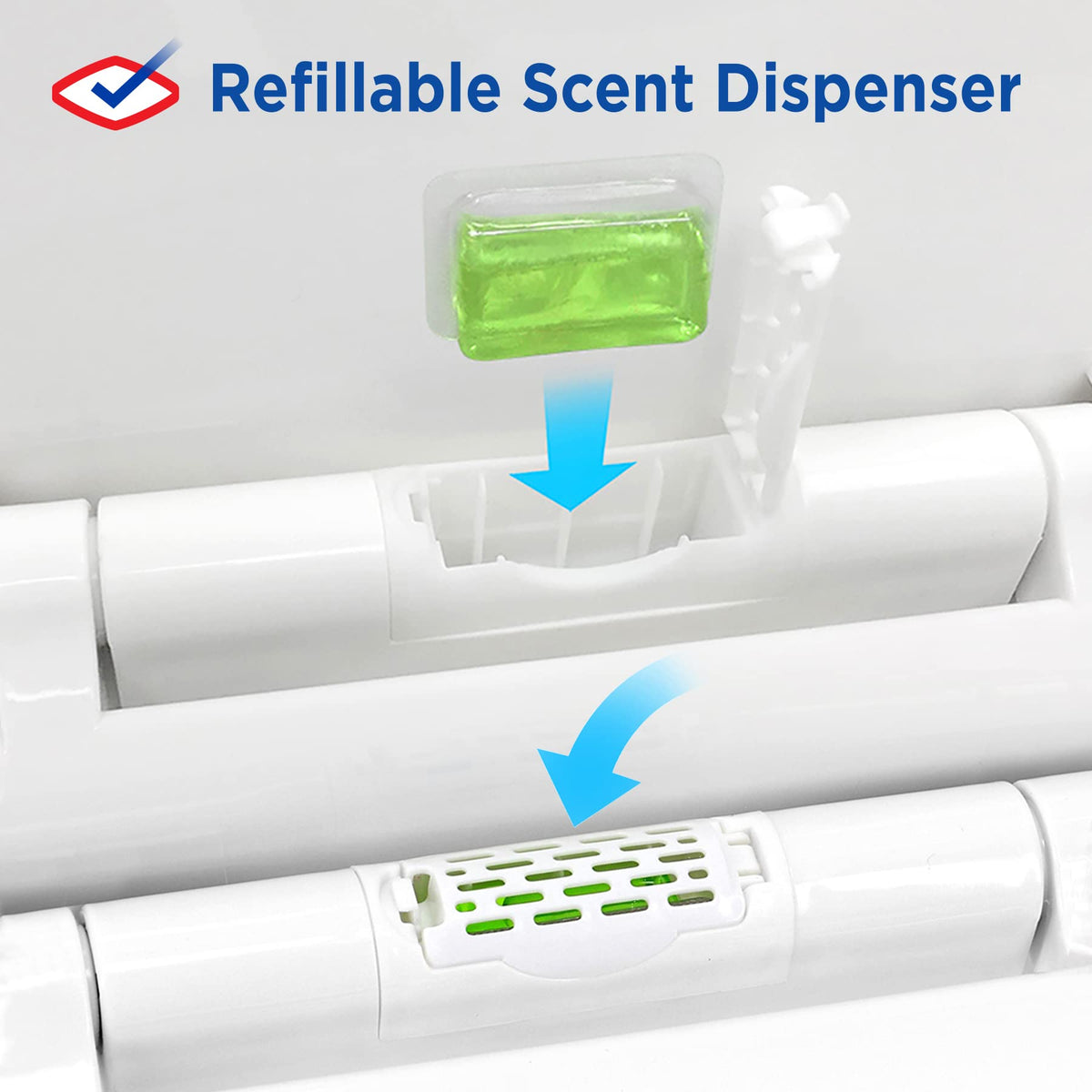 Clorox easy-off hinges allow quick, thorough cleaning around the toilet