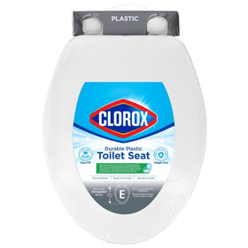 Clorox elongated seat front view showing durable design for long-lasting use.