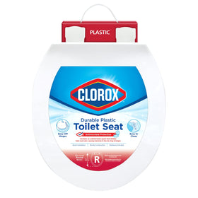 Clorox Round Beveled Toilet Seat – front view showing smooth edge and antimicrobial protection.