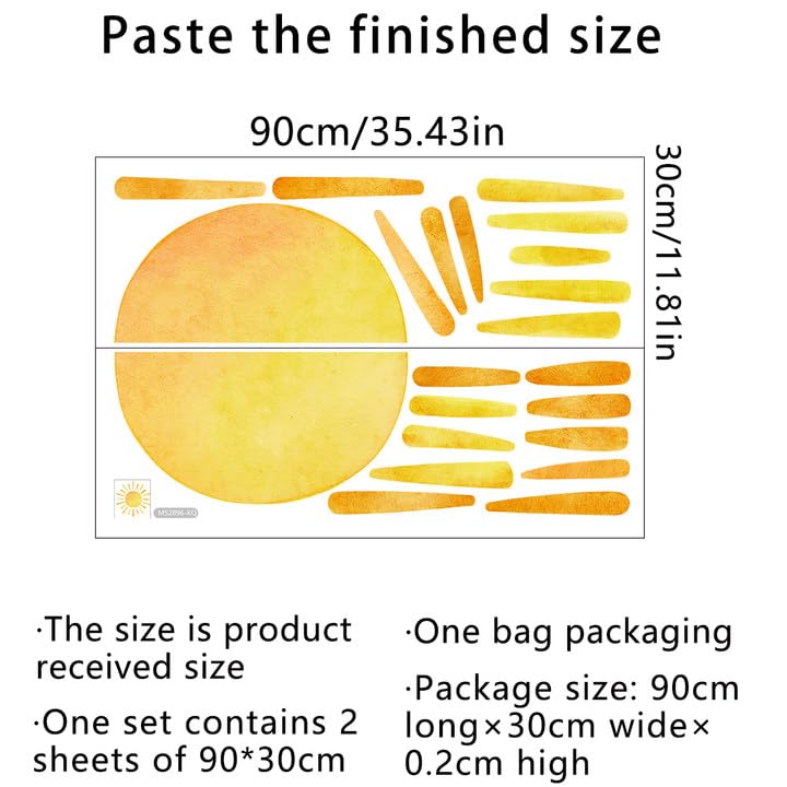 Clothmile boho sun wall decal bubble-free application aids quick decorating.
