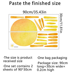 Clothmile boho sun wall decal bubble-free application aids quick decorating.