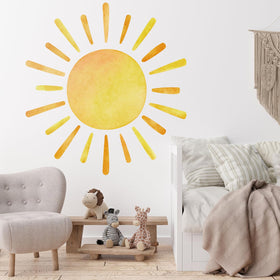 Clothmile boho sun wall decal waterproof adhesive sticks easily.
