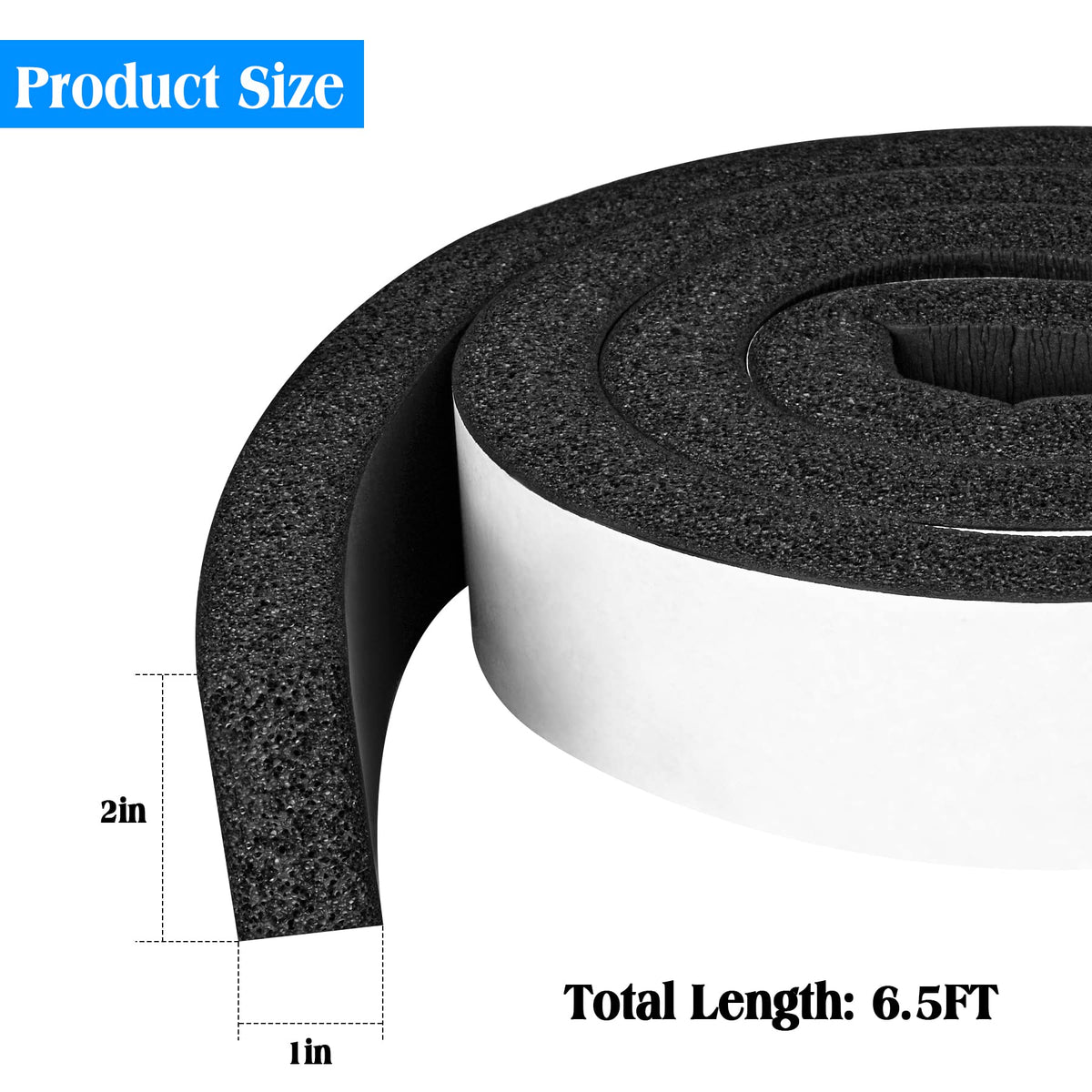 CloudBuyer neoprene foam tape close-up shows strong backing for lasting adhesion.