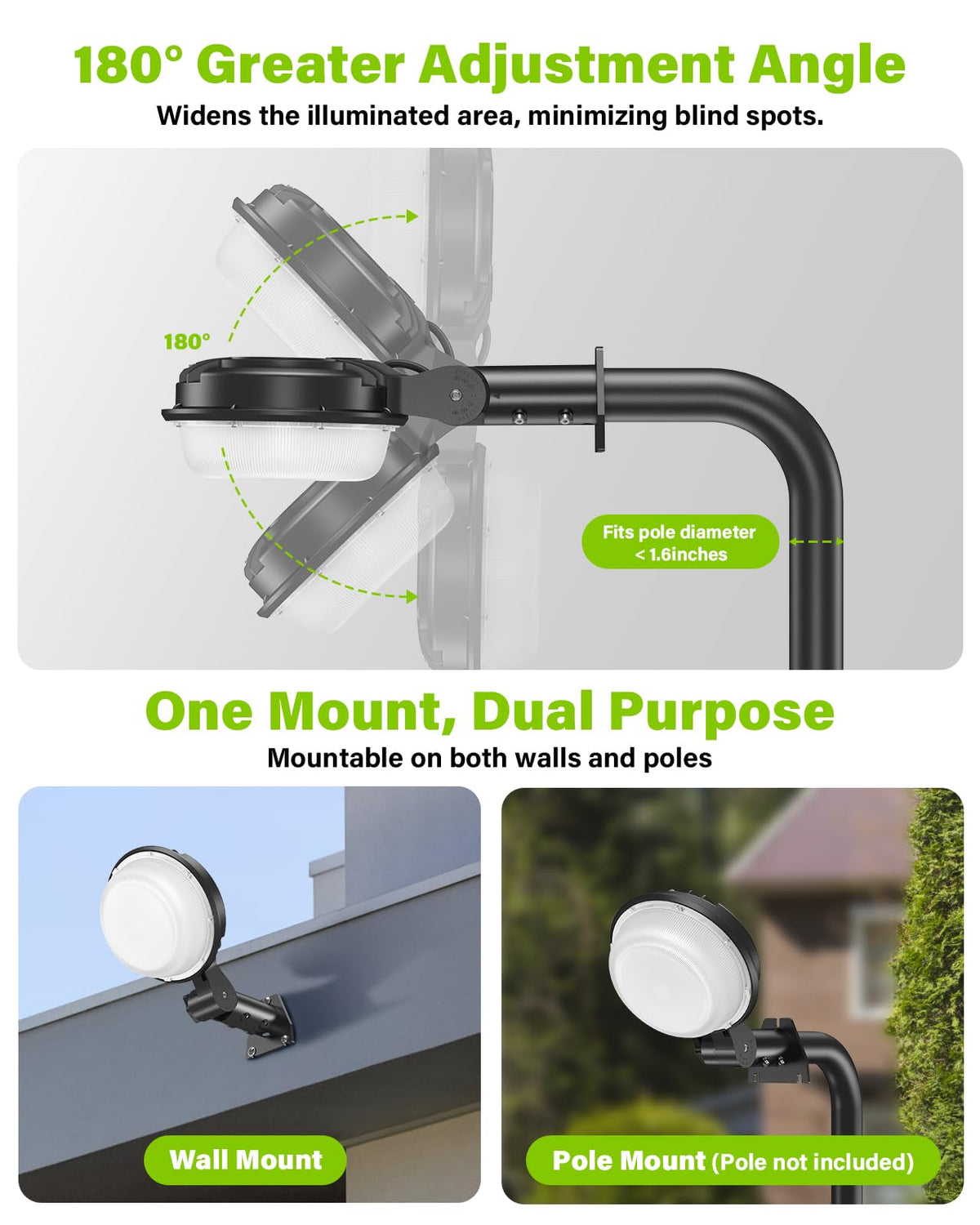 CloudError 150W LED Barn Light with slip fitter mount enables quick installation.