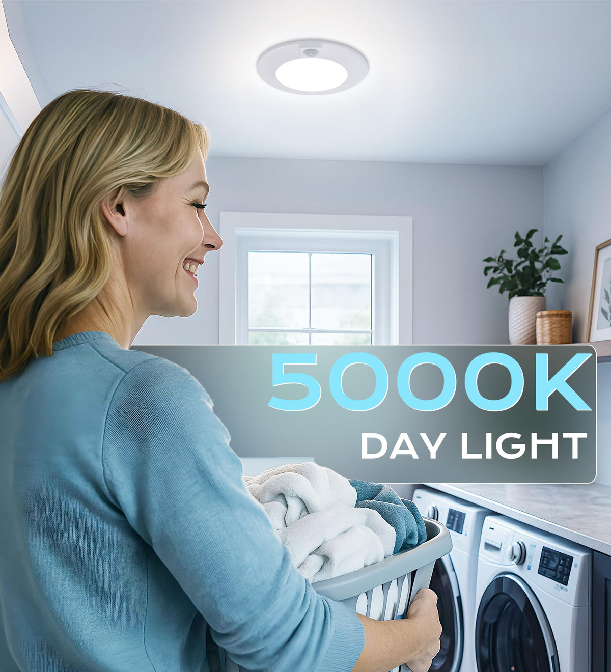 CLOUDY BAY 120V LED ceiling light provides bright daylight for garages and closets.