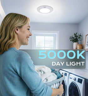 CLOUDY BAY 120V LED ceiling light provides bright daylight for garages and closets.