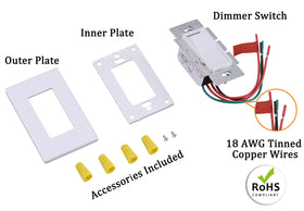CLOUDY BAY dimmer with cover plate included for a clean upgrade.