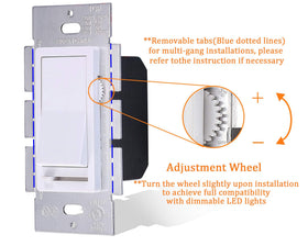 CLOUDY BAY dimmer side view highlighting compact profile for easy installation.