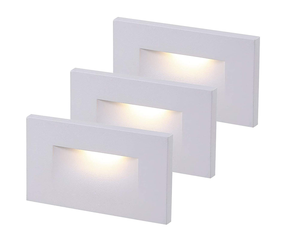 Cloudy Bay step light with white faceplate for seamless wall integration