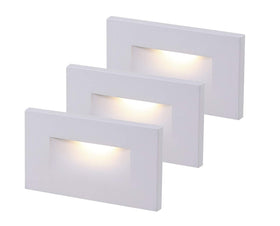 Cloudy Bay step light with white faceplate for seamless wall integration