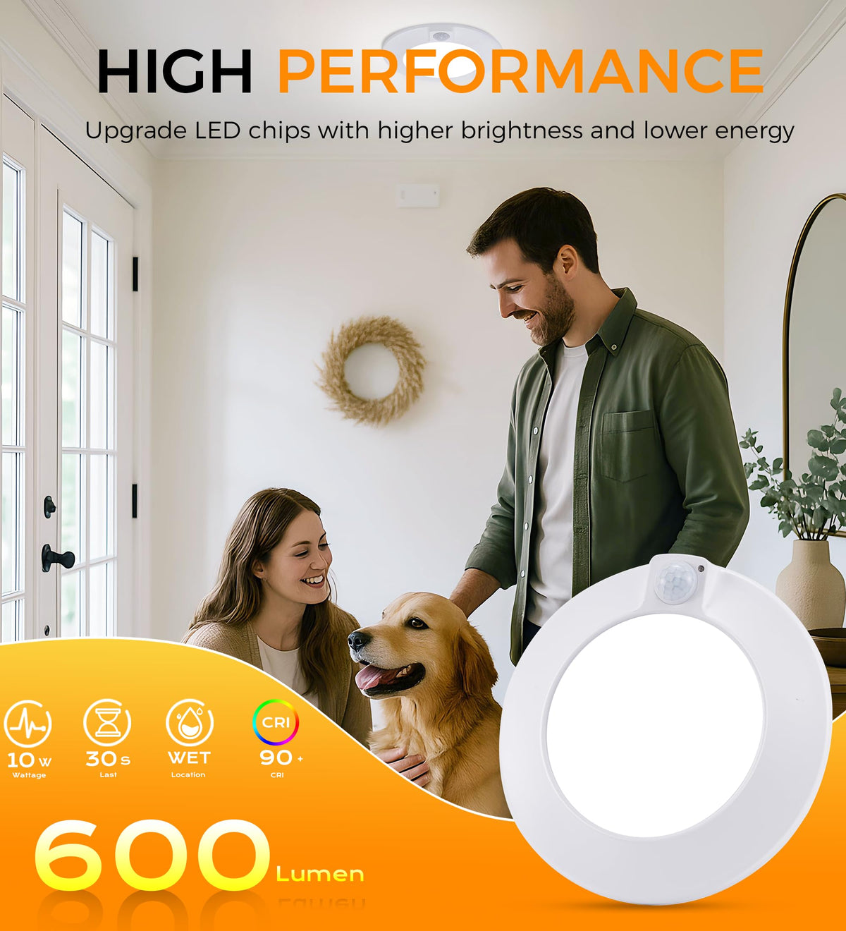 CLOUDY BAY wet location ceiling fixture built for humidity in kitchens or laundry rooms.