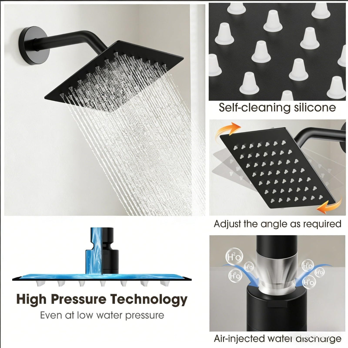CloverSurge metal handle trim for premium, durable shower control.