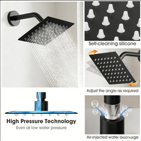 CloverSurge metal handle trim for premium, durable shower control.