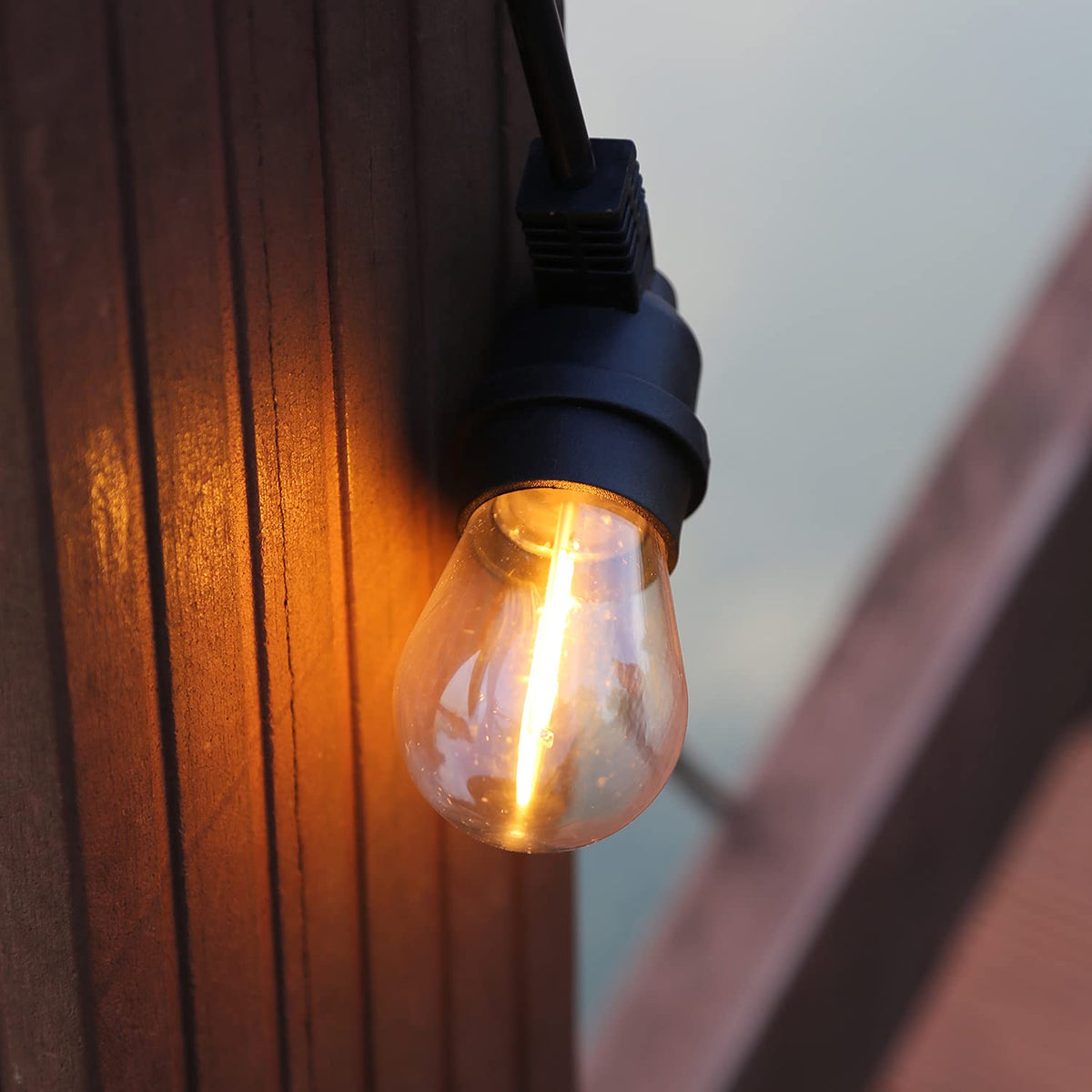 CLSETAIC S14 LED bulb with E26 base fits many fixtures.