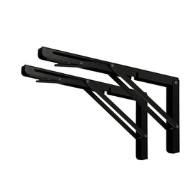 CLT CLETING 24-inch black folding bracket extended for a sturdy workspace.
