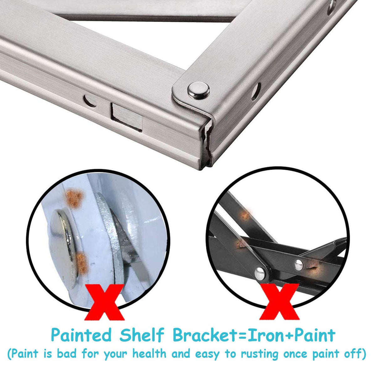 Brackets resist scratches and tarnish with durable brushed finish