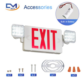 CM MZY exit sign featuring battery backup for outages
