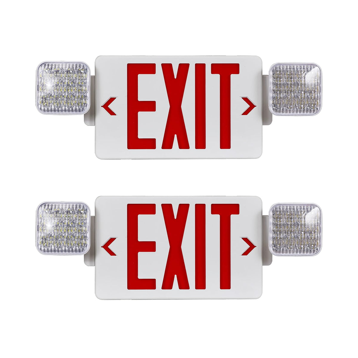 CM MZY red exit sign with two heads for clear visibility up to 100 feet