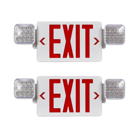 CM MZY red exit sign with two heads for clear visibility up to 100 feet