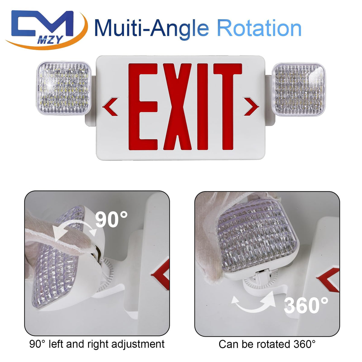 CM MZY red exit sign meets US standards and UL listing
