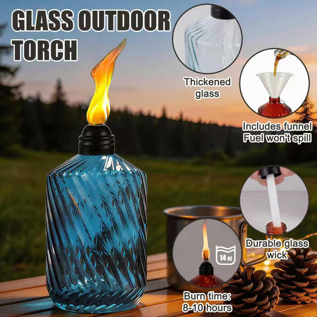 CMAQIL fiberglass wick for long-lasting torches