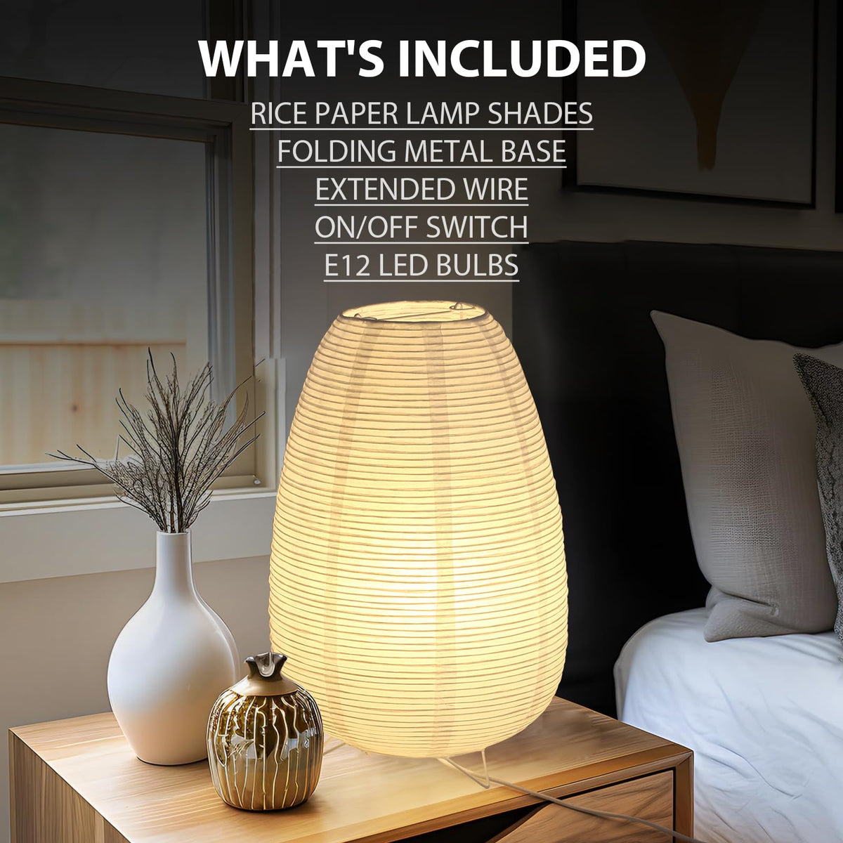 CMHSYTKE lamp with metal base offers sturdy support.