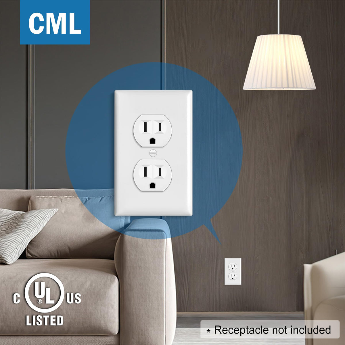 CML duplex outlet cover fits duplex outlets, double switches, and combos.