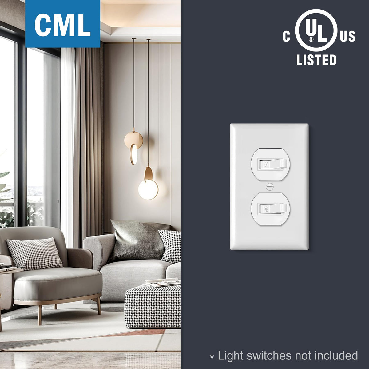 Easy-installation process shown for the CML wall plate.