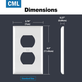 UL-listed mark visible on a CML duplex outlet cover.