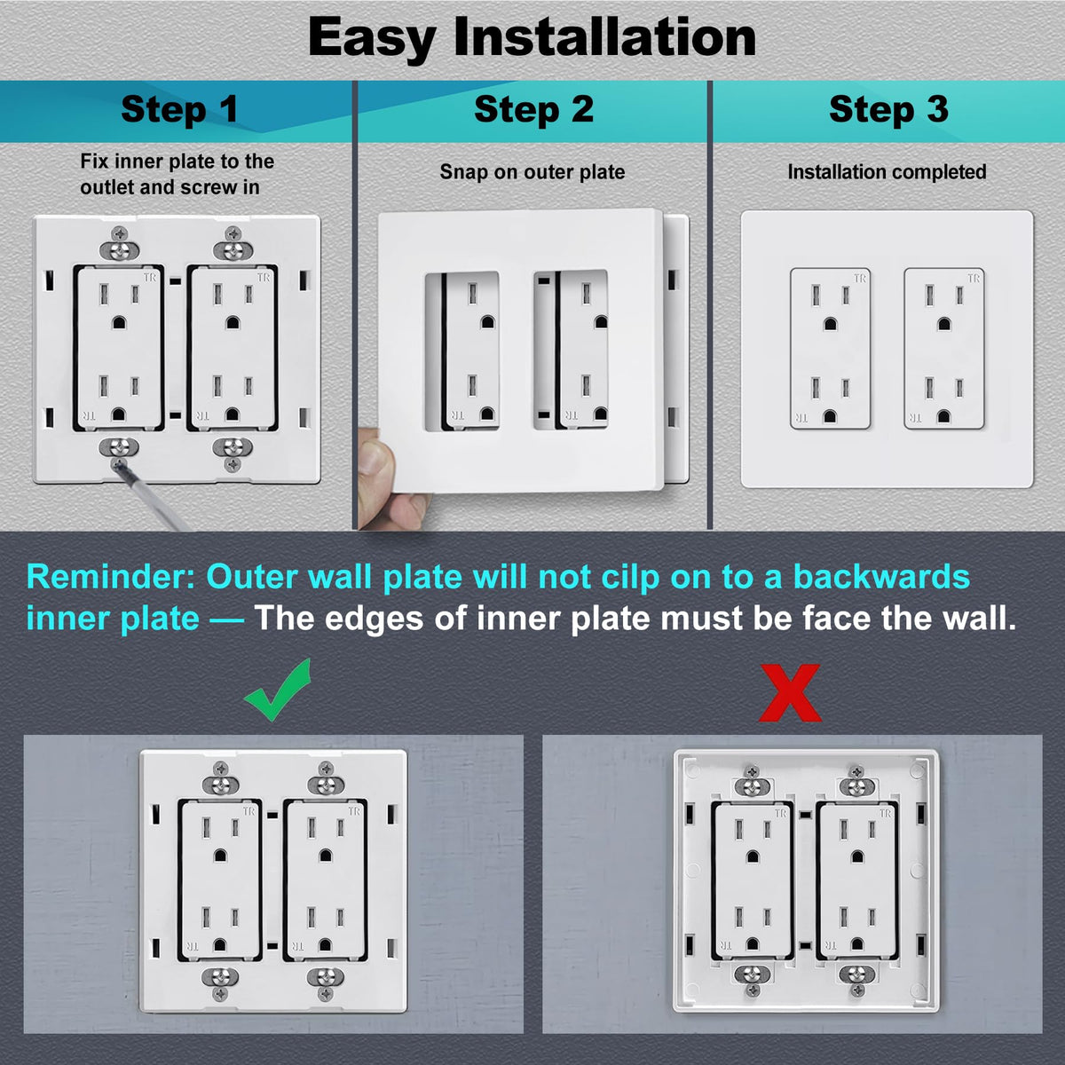 Durable, impact-resistant CML wall plate protects outlets while maintaining style.