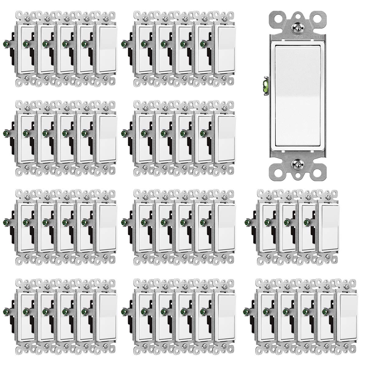 CML Hardware Decorator Wall Switch pack front view shows modern white finish for interiors