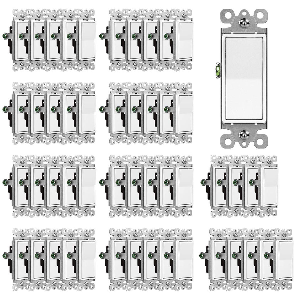CML Hardware Decorator Wall Switch pack front view shows modern white finish for interiors