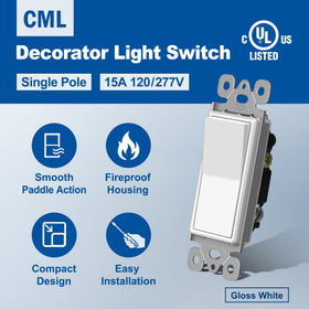 CML Hardware Decorator Wall Switch pack side view highlights slim profile for easy retrofits