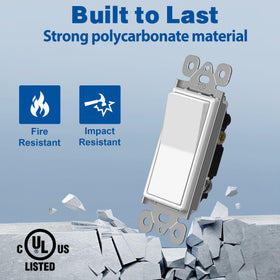 CML Hardware Decorator Wall Switch wiring terminals accept copper wires up to 12 AWG