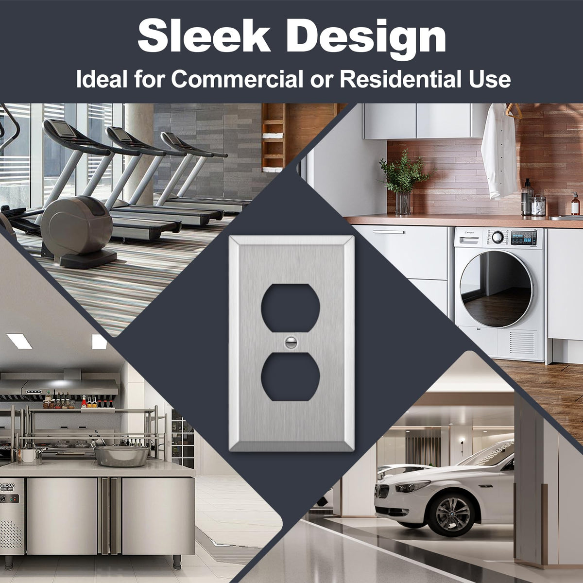CML Hardware 430 stainless steel plate; standard size fits most outlets