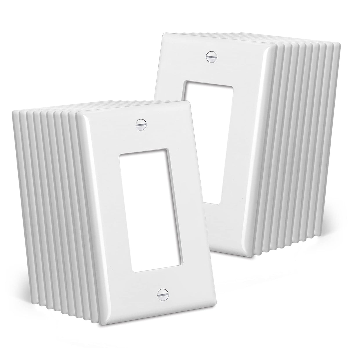 CML mid-size decorator wall plate with white gloss finish for a clean, modern look.