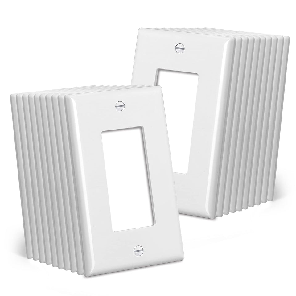 CML mid-size decorator wall plate with white gloss finish for a clean, modern look.